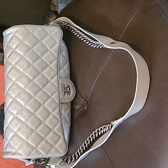 CHANEL Chanel Shoulder Bag Easy Flap Bag Authentic  airline quilted silver bag - Picture 2 of 9